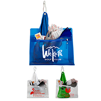 16 Piece Golf Kit in Travel Pack with Components inserted into Zipper Kit